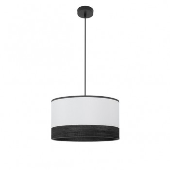 Distribuidor - Lâmpadas Diversas | Colgantes Moderno | COLGANTE OLGA 1XE27 NEGRO/BLANCO-MAD.NEGRA REGX40X40 CM Ref: 190094009